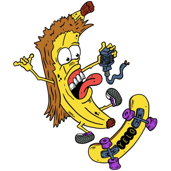 YELO   Skateboard Banana   Whiteoutline Thumbnail